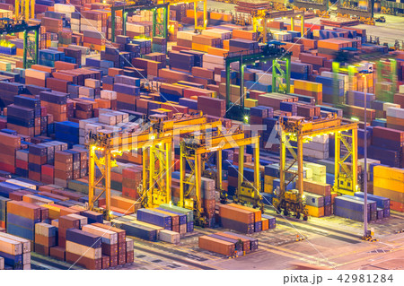 Aerial view of Industrial port Aerial view of Industrial port 42981284