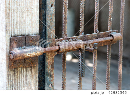 Old iron sliding lock Old iron sliding lock 42982546
