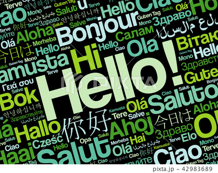 Hello word cloud in different languages 42983689