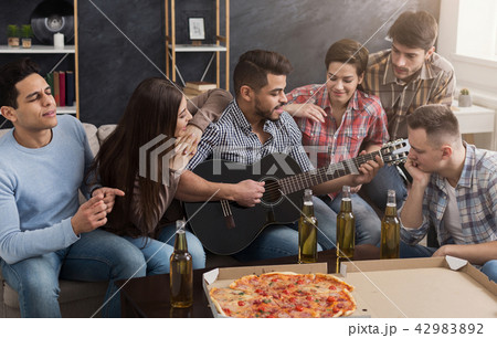 Happy friends having fun at home 42983892