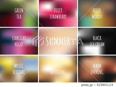 Gradient pattern set collection background with text. Summer concept design. Vector illustration Gradient pattern set collection background with text. Summer concept design. Vector illustration 42984114
