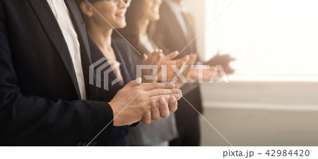 Business people hands applauding at meeting Business people hands applauding at meeting 42984420