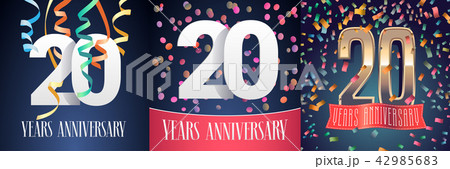 20 years anniversary set of vector icons 42985683