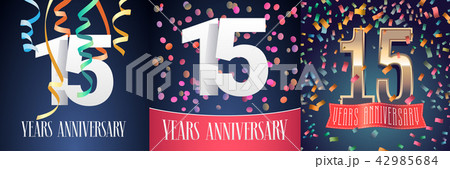 15 years anniversary set of vector icons 42985684