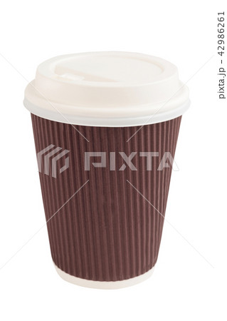Takeaway coffee cup isolated on a white background Takeaway coffee cup isolated on a white background 42986261