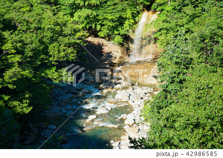 森の大橋より松川渓谷を望む　滝 42986585