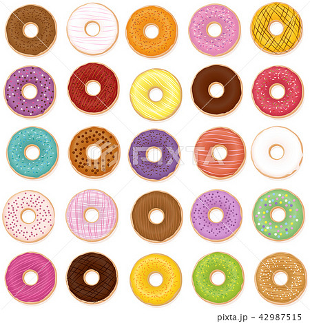 Donut Varieties Tastes Flavors Collection 42987515