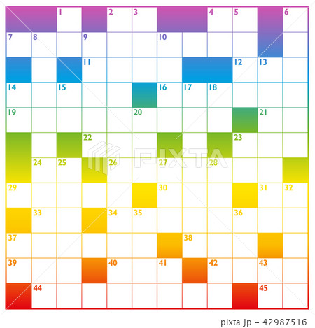 Crossword Rainbow Gradient Colored With Empty Boxe 42987516