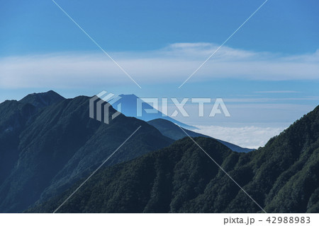 南アルプス連峰と富士山 42988983