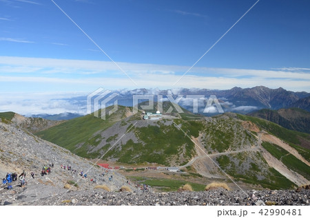 乗鞍岳からみた北アルプスの山並みと摩利支天 乗鞍岳からみた北アルプスの山並みと摩利支天 42990481