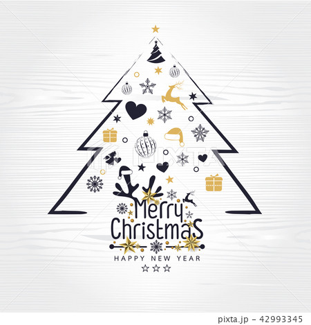 Retro Vintage Merry Christmas and Happy New Year Retro Vintage Merry Christmas and Happy New Year 42993345