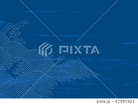 波 青海波 柄 水彩画 波 青海波 柄 水彩画 42995903