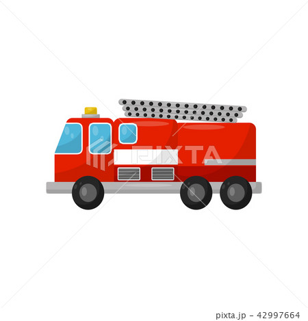 Red fire truck, side view vector Illustration on a white background 42997664