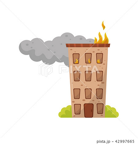 Multi storey house is on fire vector Illustration on a white background Multi storey house is on fire vector Illustration on a white background 42997665