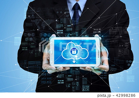 Secured internet cloud computing concept Secured internet cloud computing concept 42998286