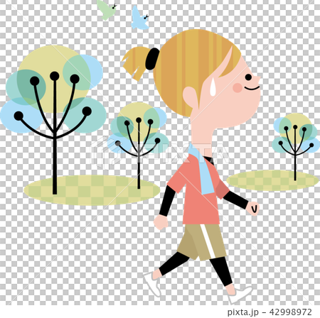 A woman working on a walking diet 42998972