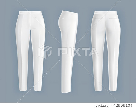 White womens pants realistic isolated White womens pants realistic isolated 42999104