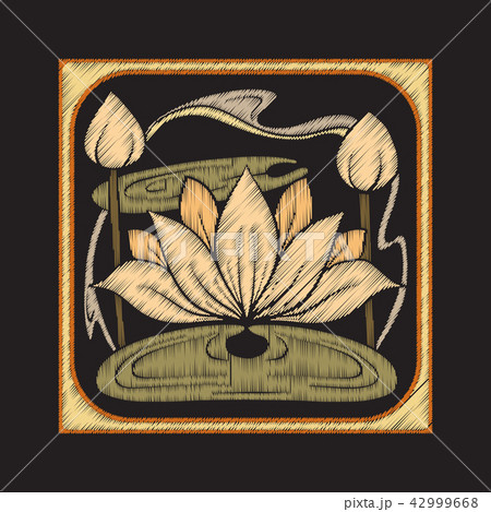 Embroidery with decorative elements in the style of ceramic tile Embroidery with decorative elements in the style of ceramic tile 42999668