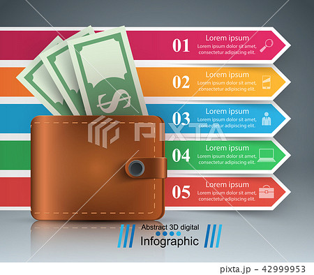 Business Infographics. Dollar, Wallet icon. 42999953
