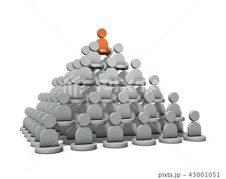 組織の階層構造を表すアブストラクト3DCG 43001051