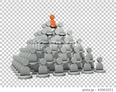 組織の階層構造を表すアブストラクト3DCG 43001051