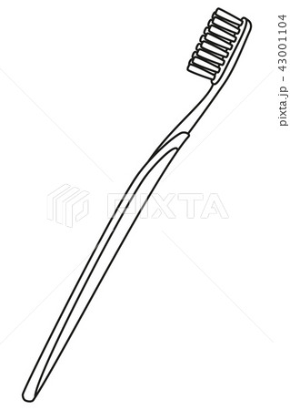 Line Art Black And White Toothbrushのイラスト素材