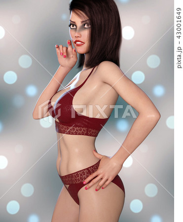 Beautiful woman in sexy red lingerie 43001649