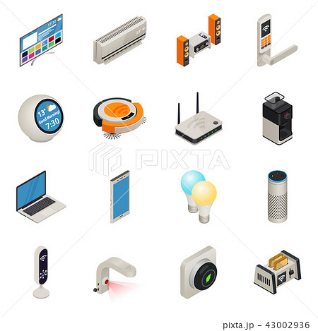 Smart home internet devices isometric icons. Smart home internet devices isometric icons. 43002936