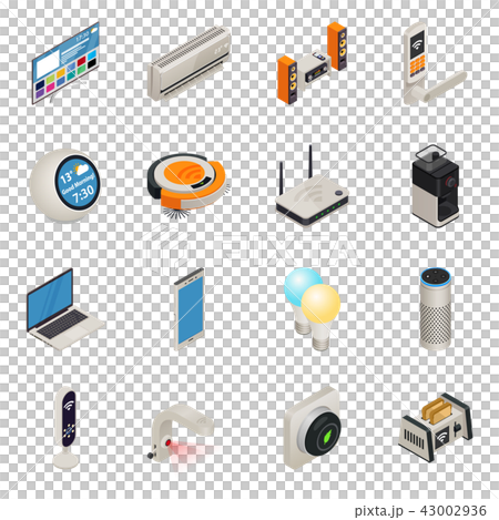 Smart home internet devices isometric icons. Smart home internet devices isometric icons. 43002936