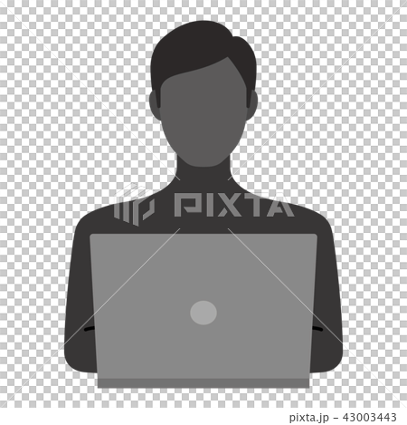 Pc And Mysterious Figure Stock Illustration