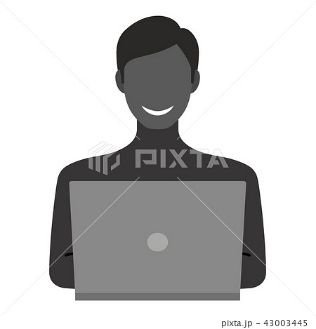 PCと笑う謎の人物 43003445