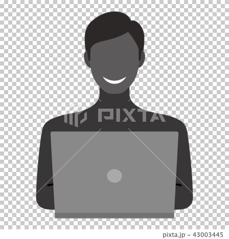 PCと笑う謎の人物 43003445