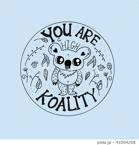 koala lettering circle composition koala lettering circle composition 43004208