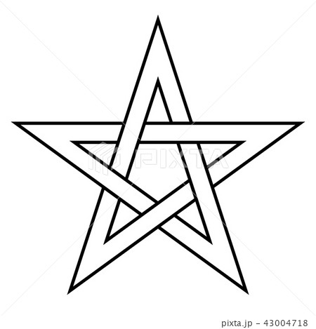 Pentagram sign - five-pointed star. Magical symbol of faith. Simple flat white illustration with Pentagram sign - five-pointed star. Magical symbol of faith. Simple flat white illustration with 43004718