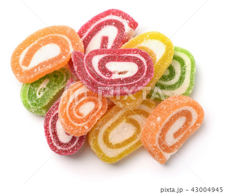 Top view of fruit jelly candies Top view of fruit jelly candies 43004945