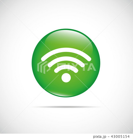 free Wi-Fi symbol green button 43005154