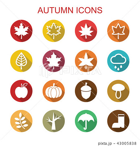 autumn long shadow icons 43005838