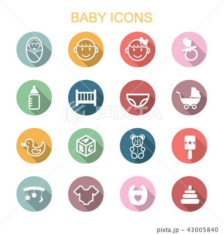 baby long shadow icons 43005840