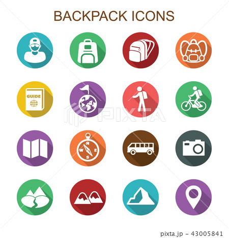 backpack long shadow icons 43005841