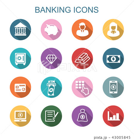 banking long shadow icons 43005845