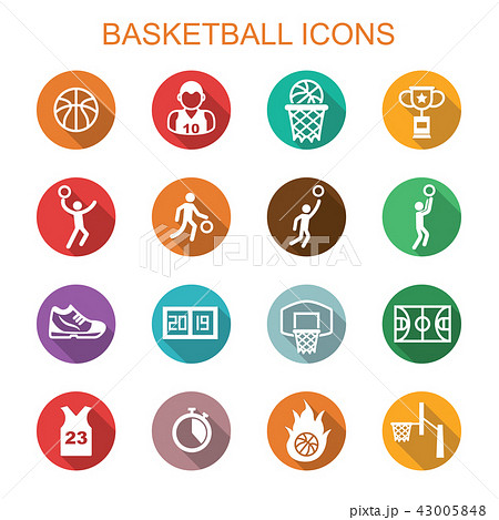 basketball long shadow icons 43005848