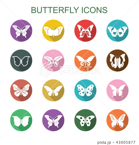 butterfly long shadow icons 43005877