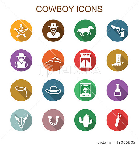 cowboy long shadow icons 43005905