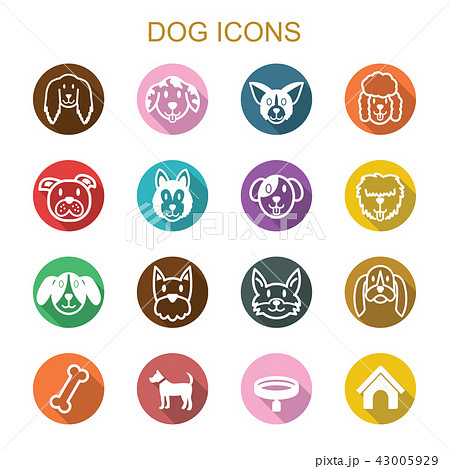 dog long shadow icons 43005929
