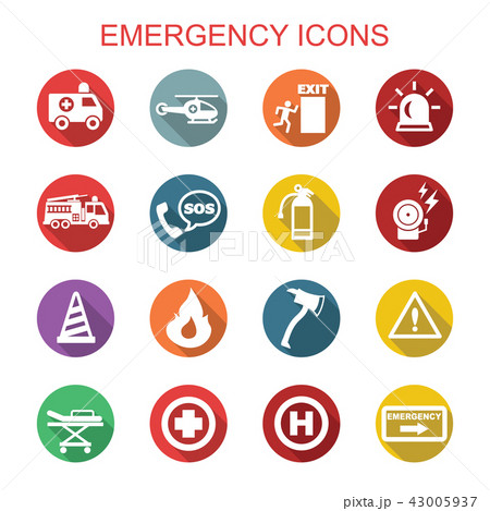 emergency long shadow icons 43005937
