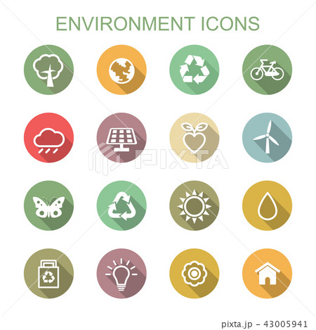 environment long shadow icons 43005941