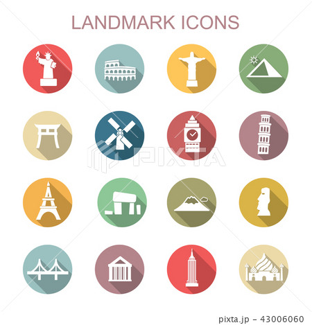 landmark long shadow icons landmark long shadow icons 43006060