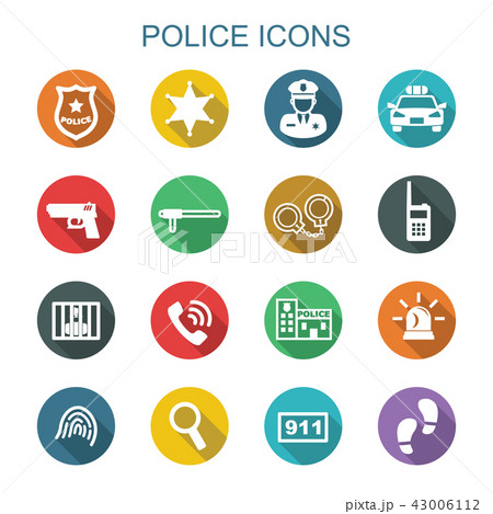 police long shadow icons police long shadow icons 43006112