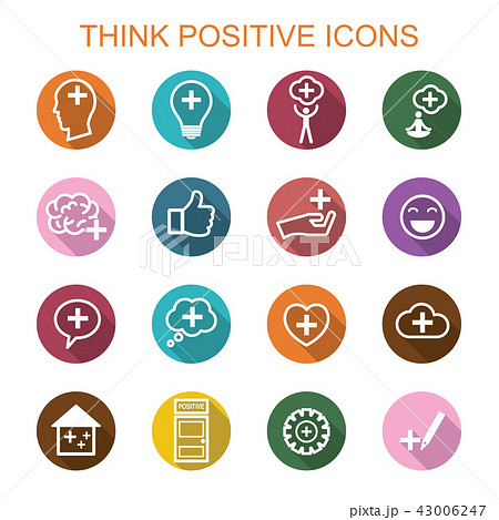 think positive long shadow icons 43006247