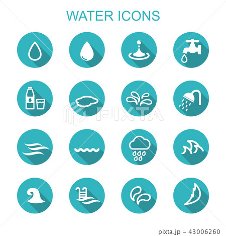 water long shadow icons 43006260